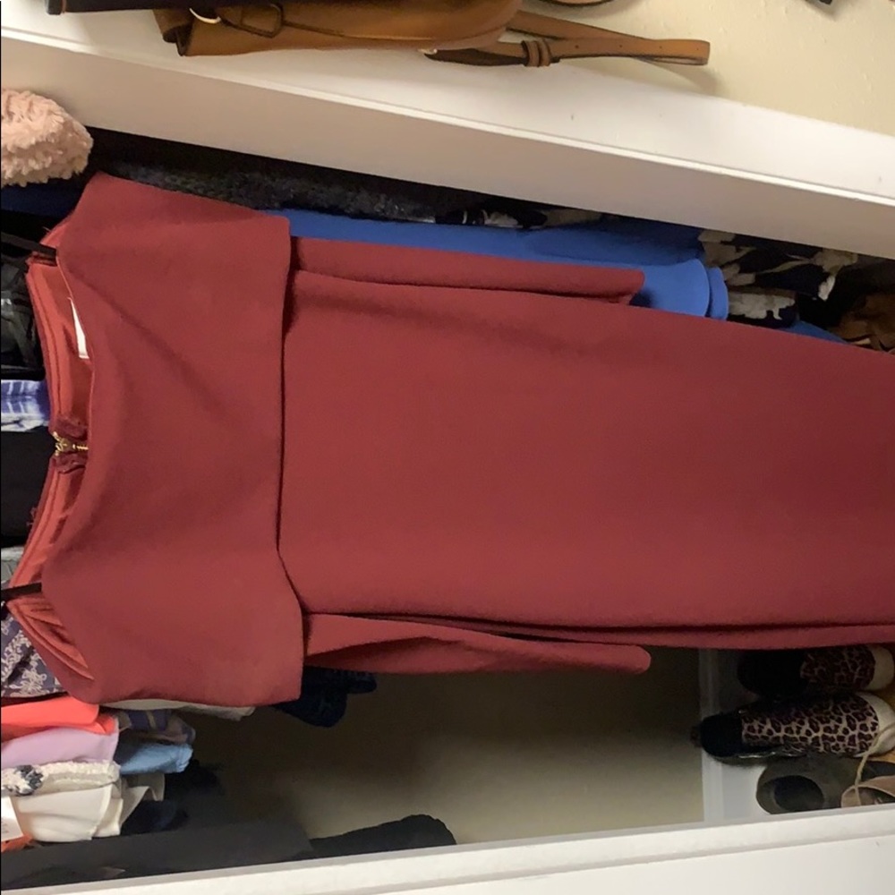 Long sleeve off the shoulder midi dress